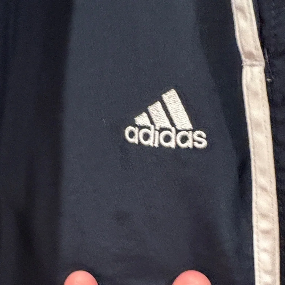 Adidas Kids Navy Joggers with White Stripes